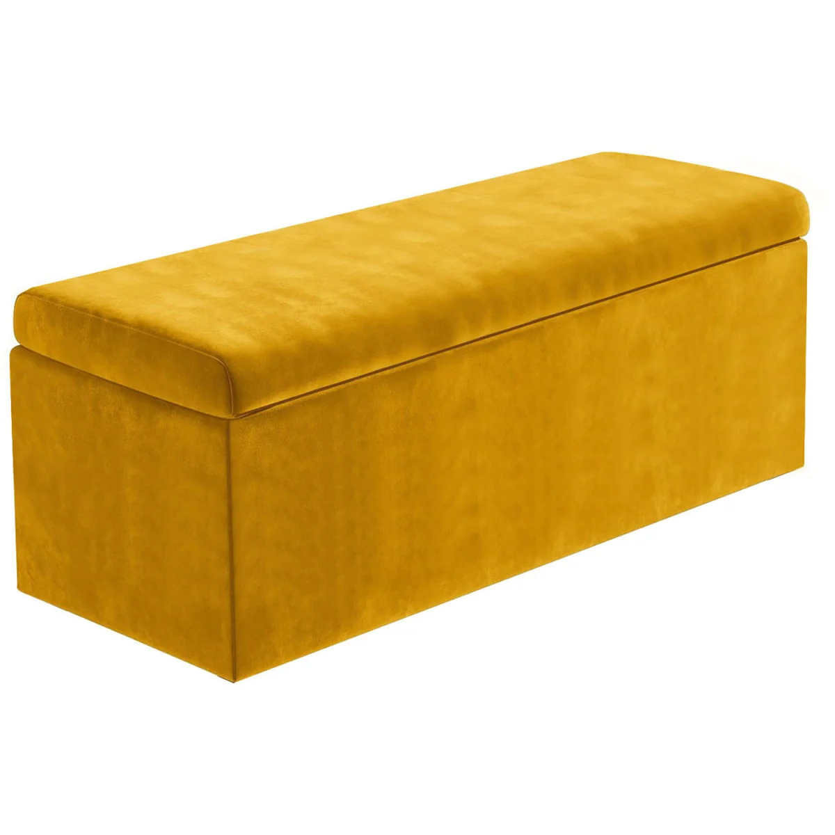 Large Plain Safar Storage Ottoman Box, Plush Velvet Upholstered Deep Storage End of Bed Bench - Red Plush Velvet – image 13