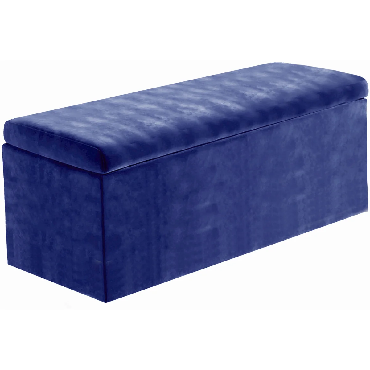 Large Plain Safar Storage Ottoman Box, Plush Velvet Upholstered Deep Storage End of Bed Bench - Red Plush Velvet – image 25