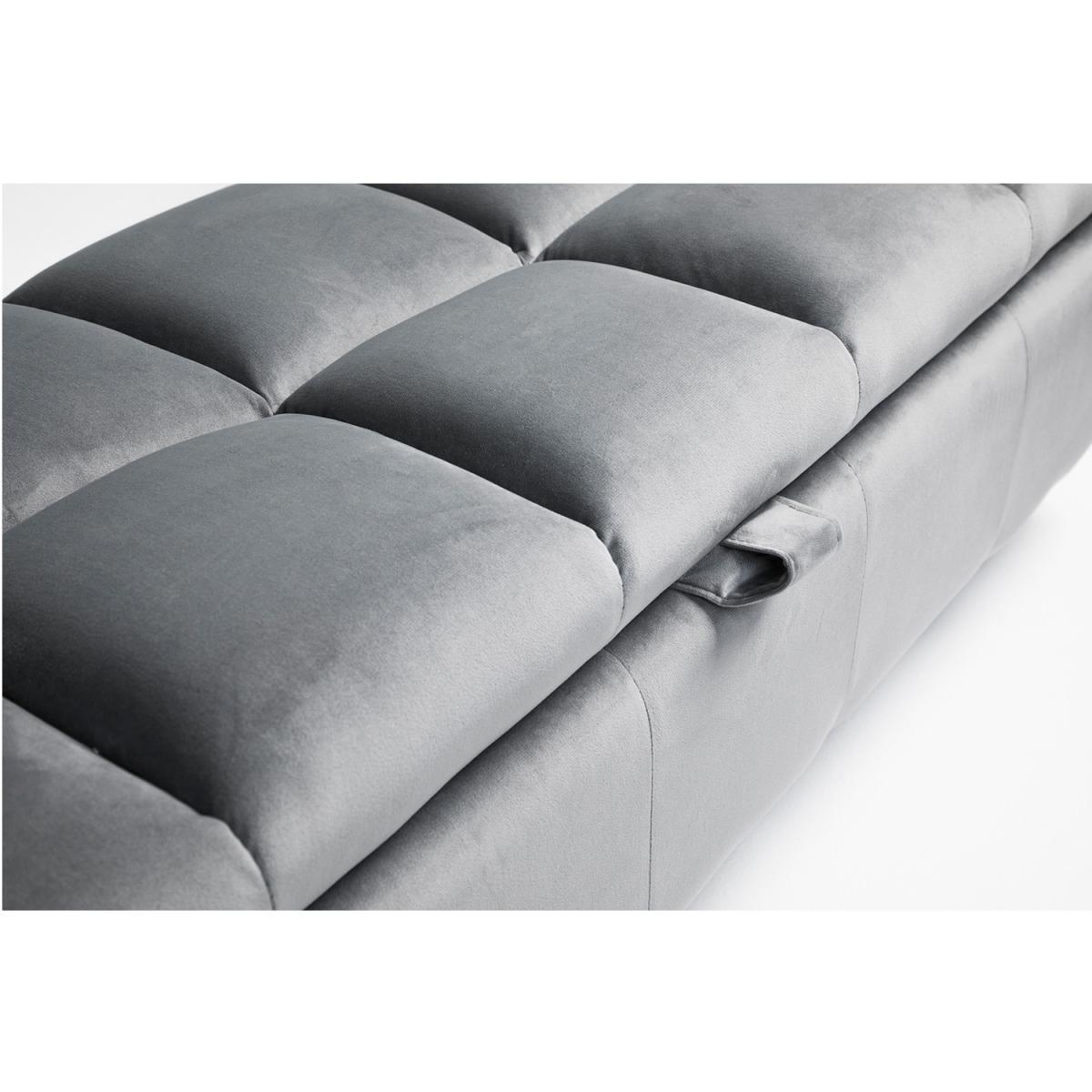 Coco Luxury Ottoman Storage Bench with Padded Lid - Grey – image 2