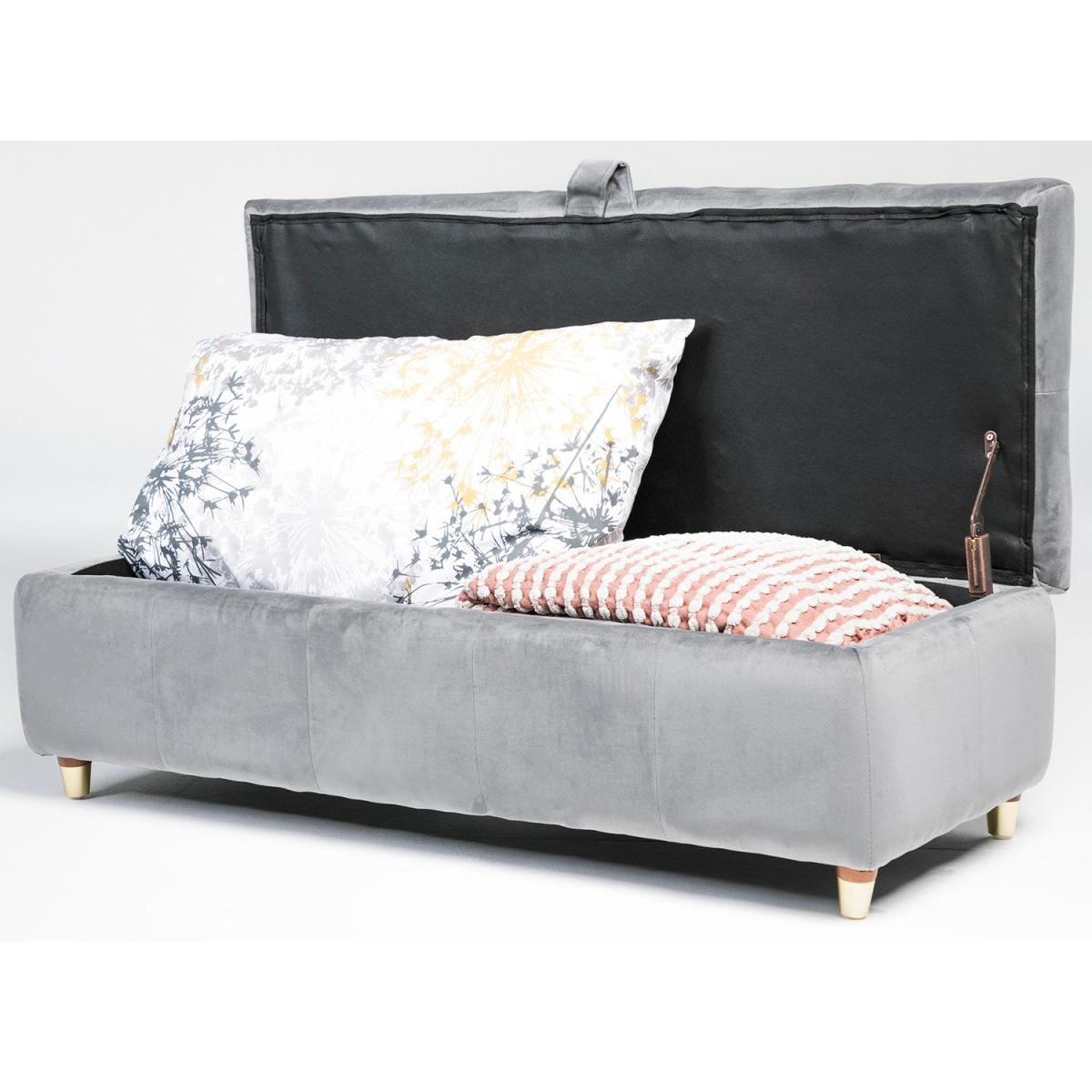 Coco Luxury Ottoman Storage Bench with Padded Lid - Grey – image 3