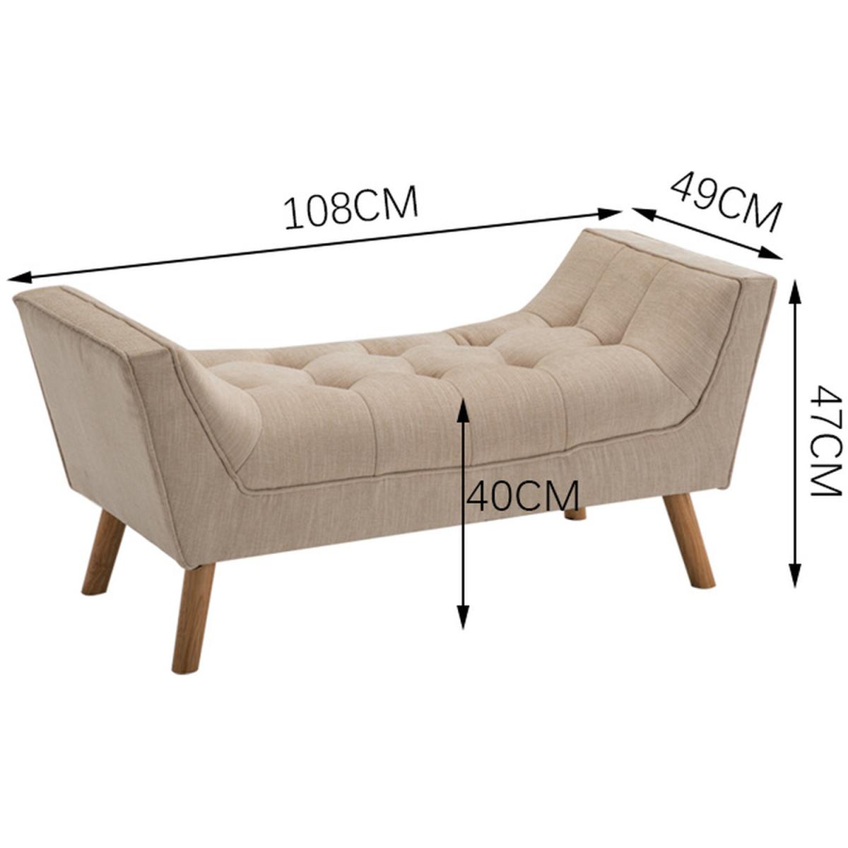 Chenille Button Upholstered Ottoman Window Seat Bed Bench - Grey – image 12