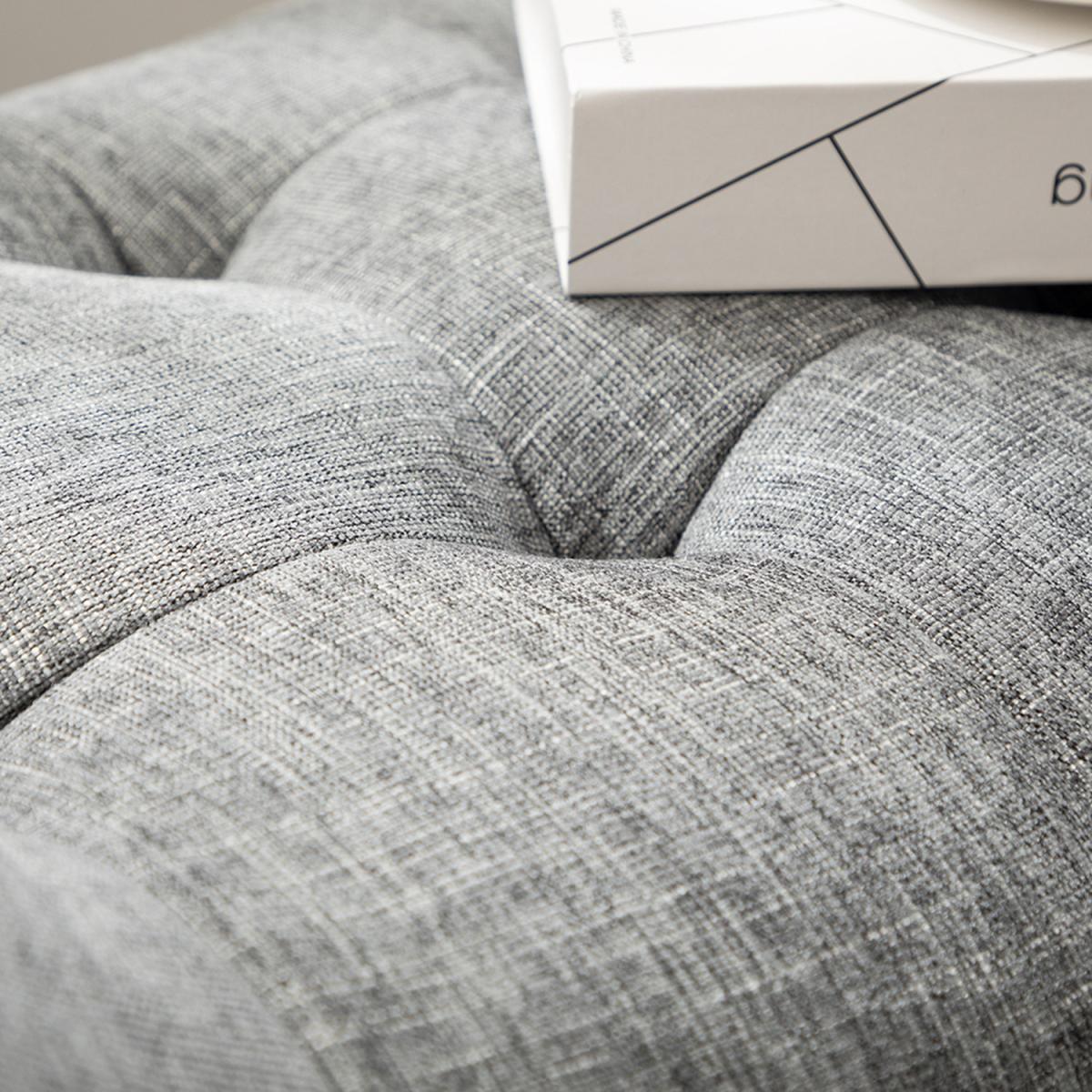 Chenille Button Upholstered Ottoman Window Seat Bed Bench - Grey – image 4