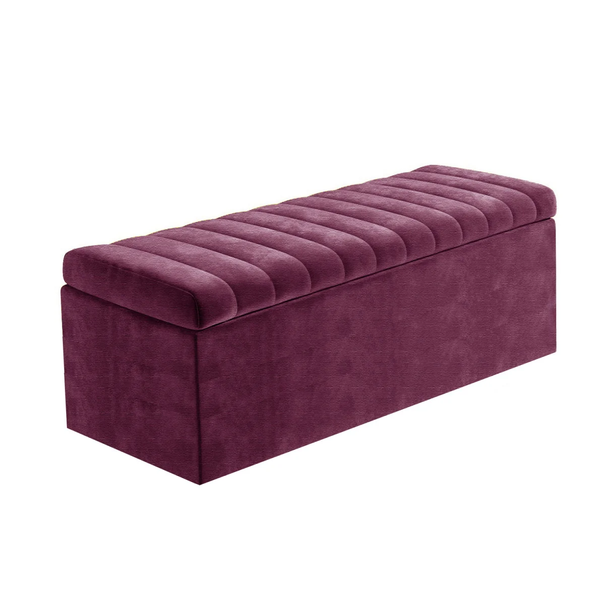 Safar Naples Ottoman Storage Box, Purple Striped Upholstered Blanket Chest & End of Bed Bench - Brown Naples – image 20
