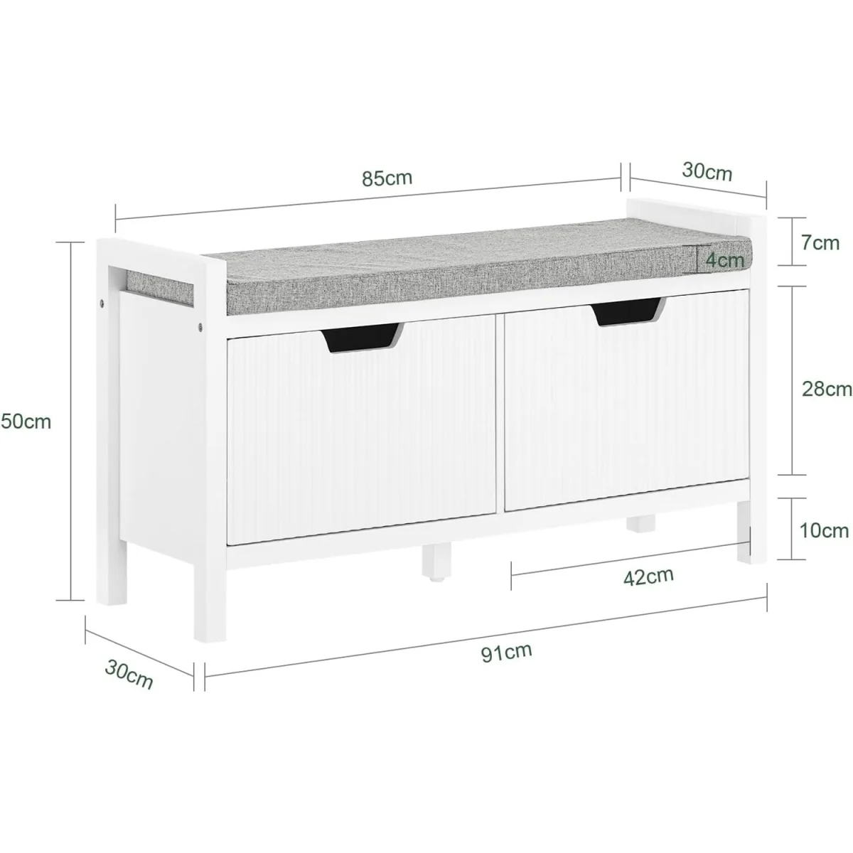 Benon Storage Bench - White – image 5