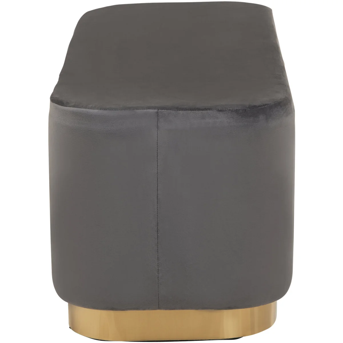 Hartford Grey Velvet Bench with Matte Gold Base - Grey – image 4