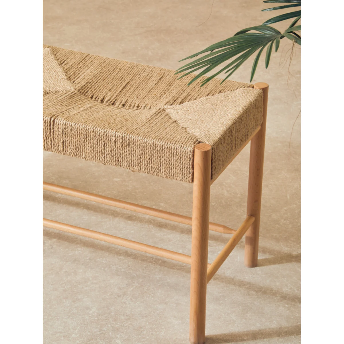 Bandar Natural Rope and Beechwood Bench - Brown – image 2