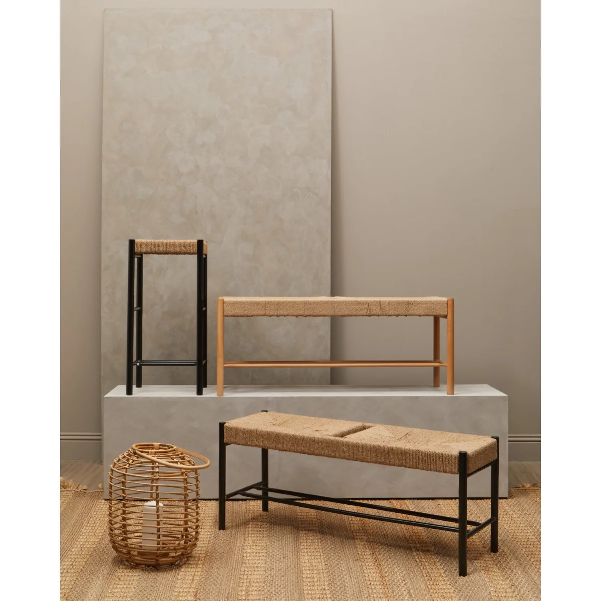 Bandar Natural Rope and Beechwood Bench - Brown – image 3