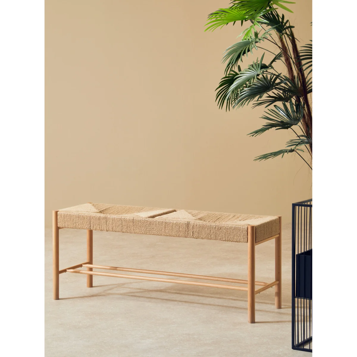 Bandar Natural Rope and Beechwood Bench - Brown – image 4