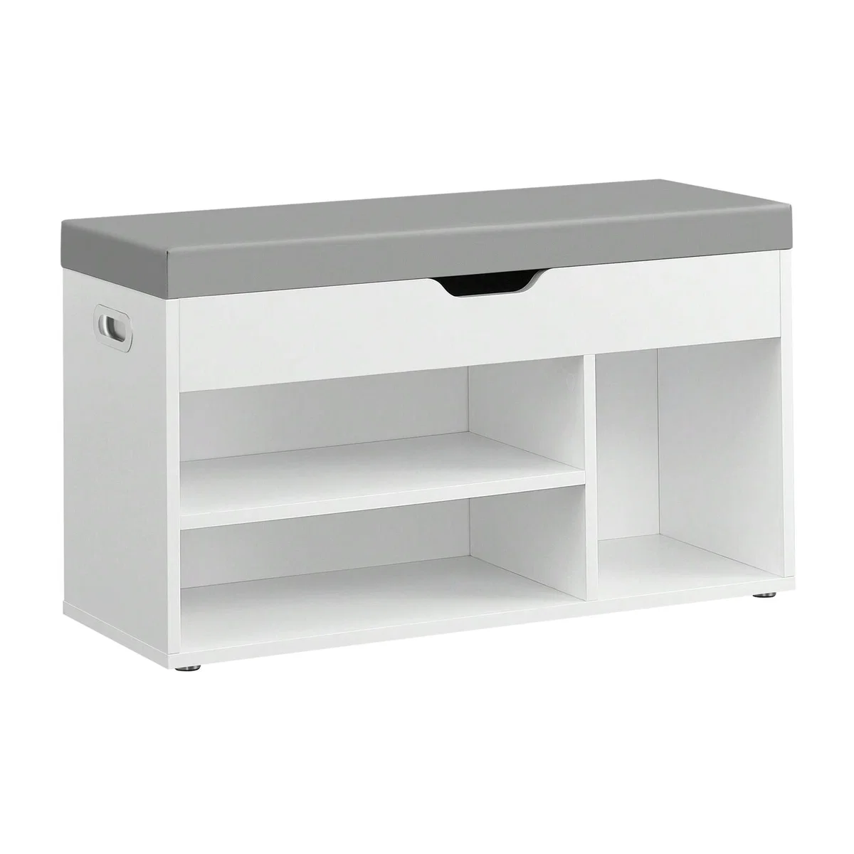 VASAGLE Hallway Shoe Storage Bench with Cushion - White