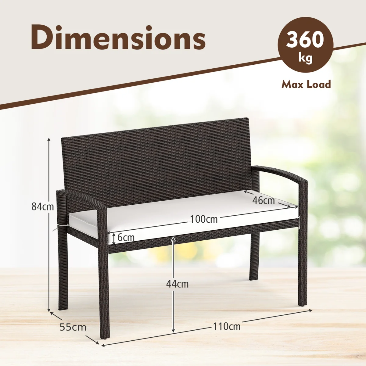 2-Seat Patio Bench – image 2