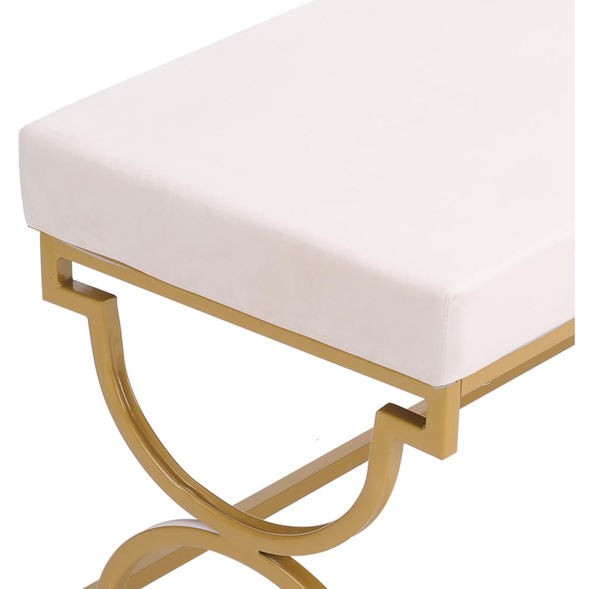 Velvet Modern Bench Seat - Light Grey – image 13