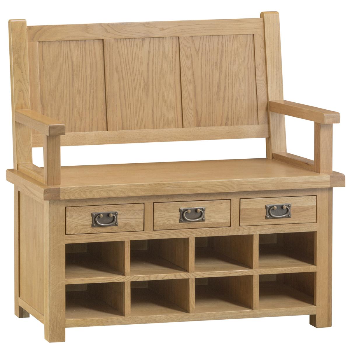 Bisbrooke Country Monks Bench - Medium Oak – image 2