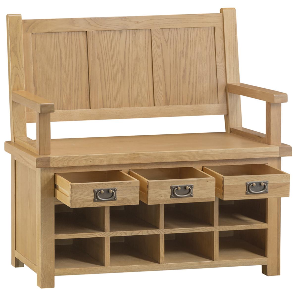 Bisbrooke Country Monks Bench - Medium Oak – image 4