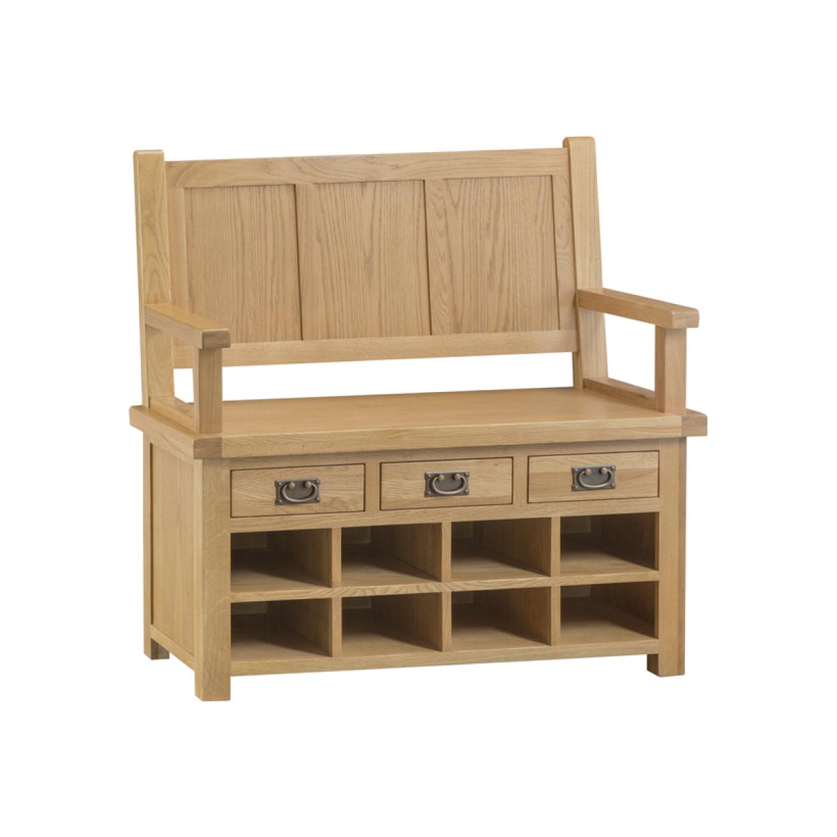 Bisbrooke Country Monks Bench - Medium Oak – image 1