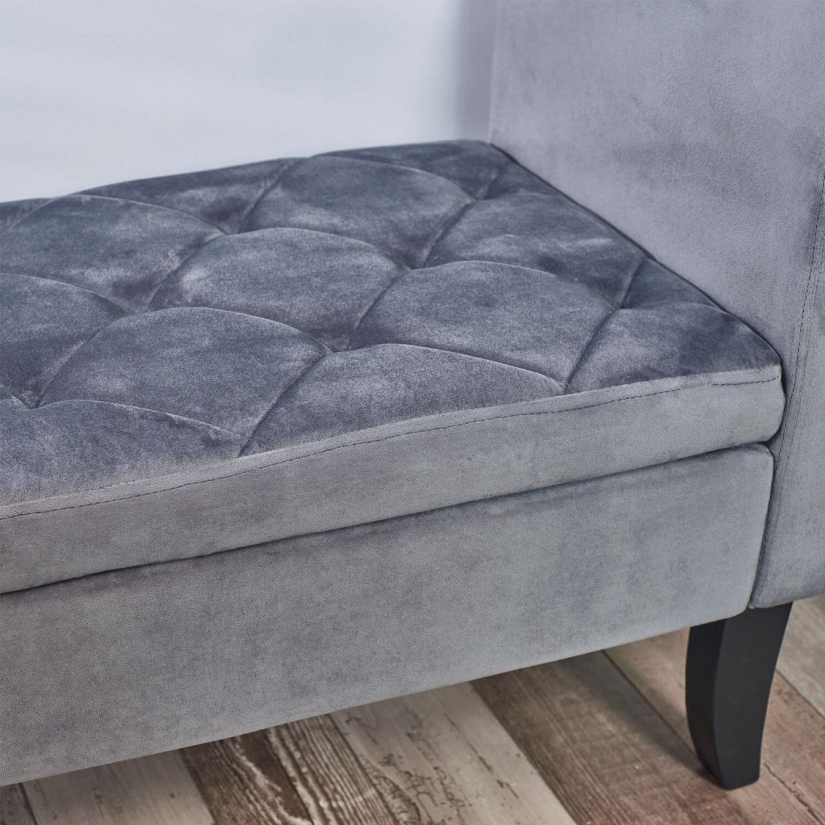 Grey Velvet Window Seat - Grey – image 2