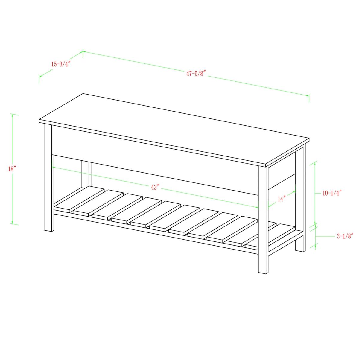 Brampton Farmhouse Storage Bench - Grey Wash – image 6