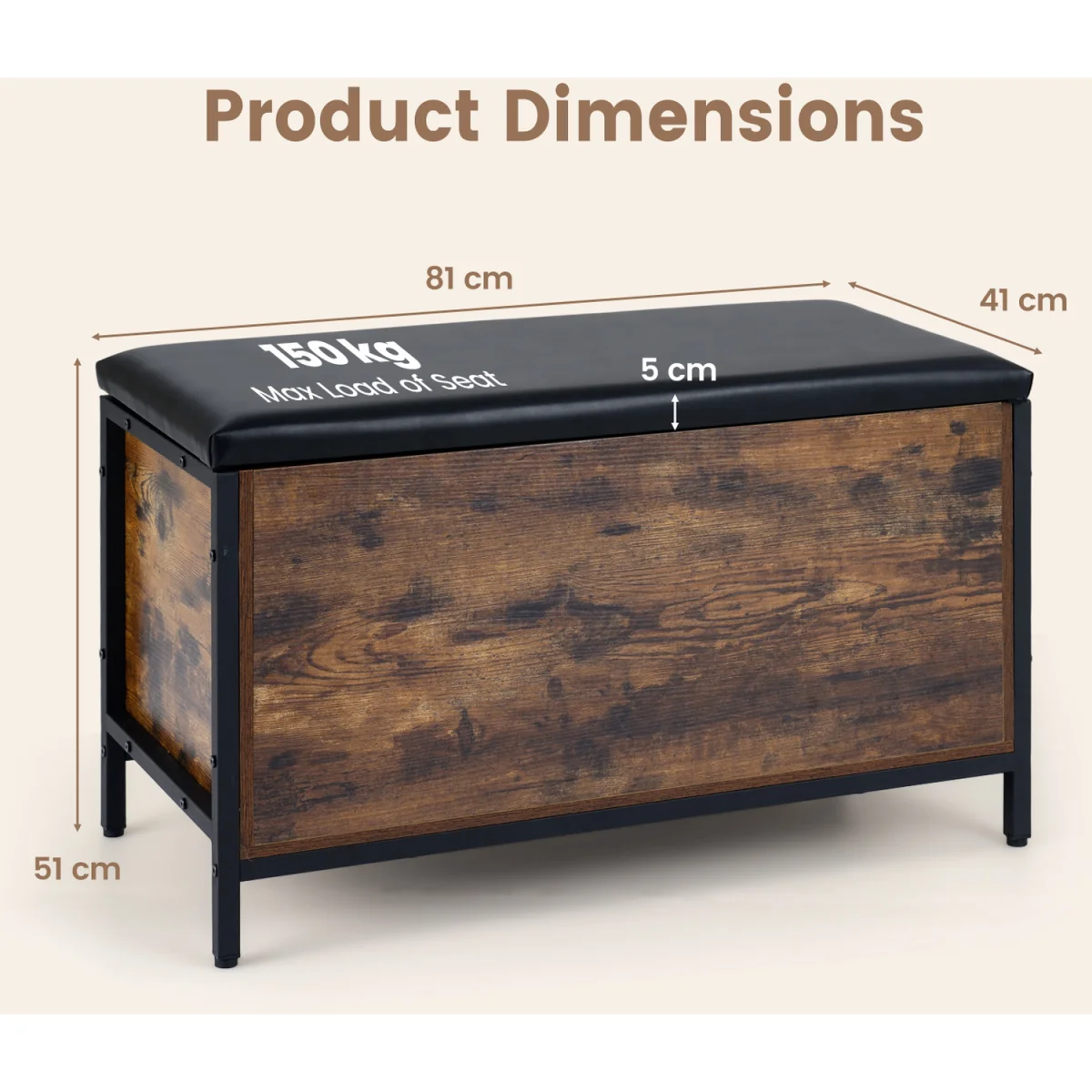 Industrial Shoe Bench - Brown – image 3