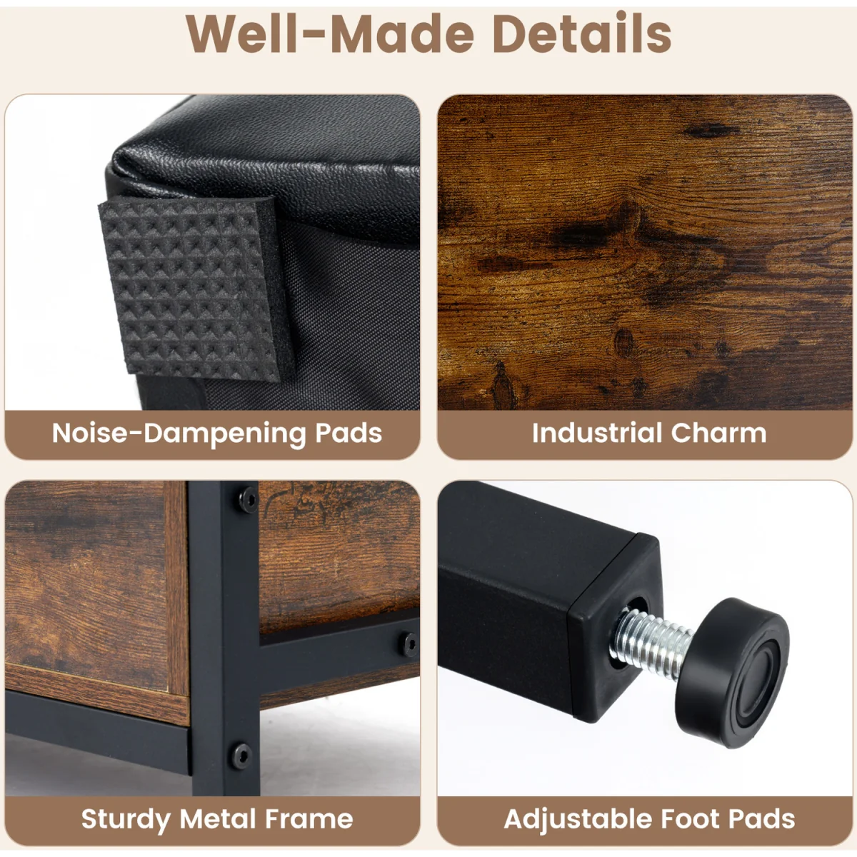 Industrial Shoe Bench - Brown – image 8