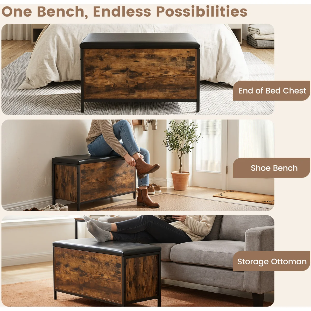 Industrial Shoe Bench - Brown – image 9