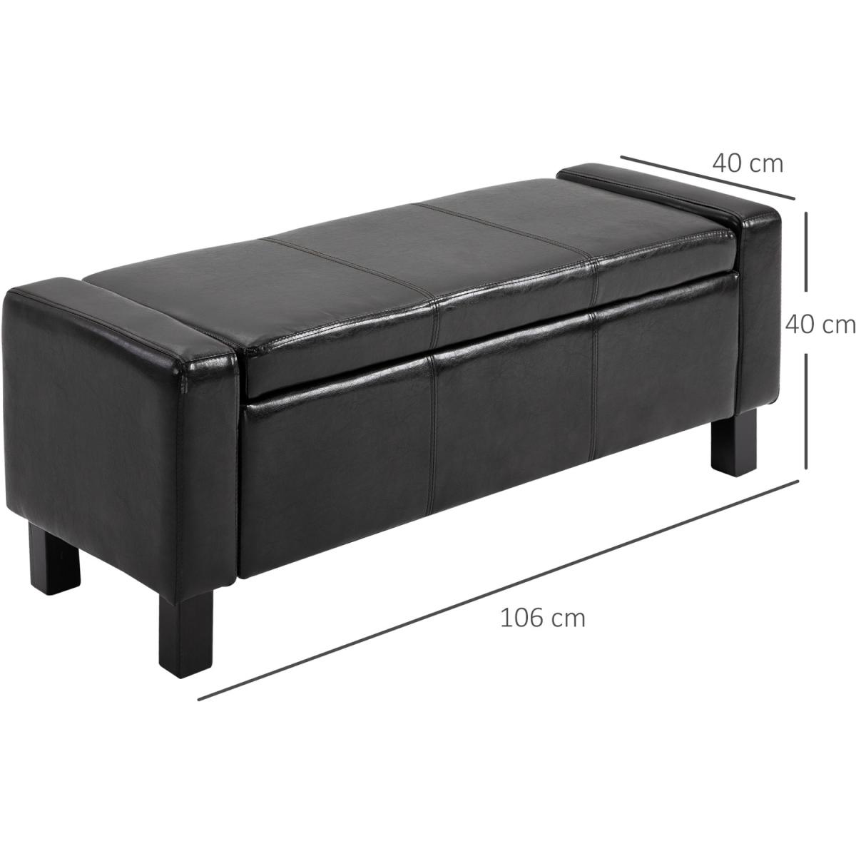 Modern Storage Bench Ottoman - Brown – image 2