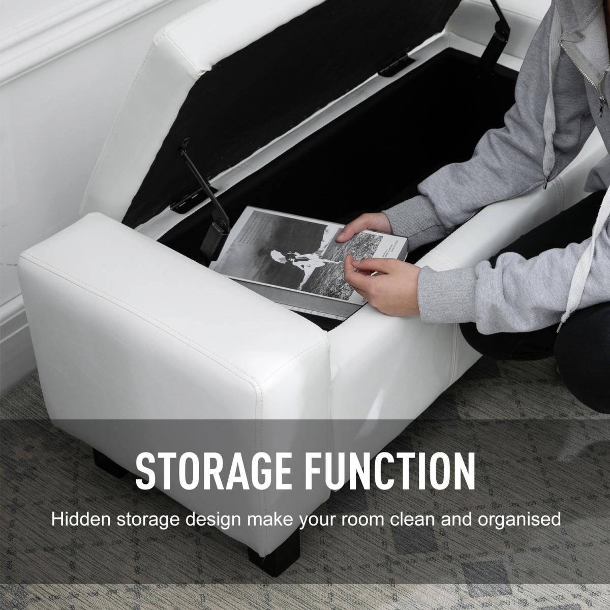 Modern Storage Bench Ottoman - Brown – image 20