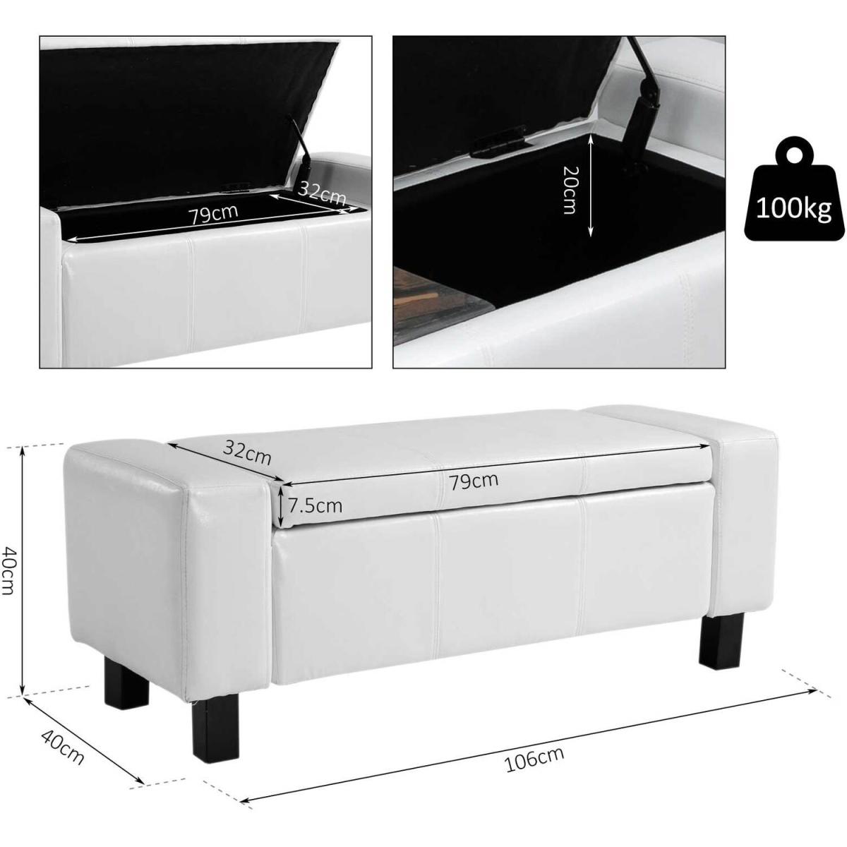 Modern Storage Bench Ottoman - Brown – image 21