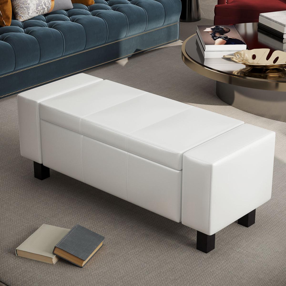 Modern Storage Bench Ottoman - Brown – image 24