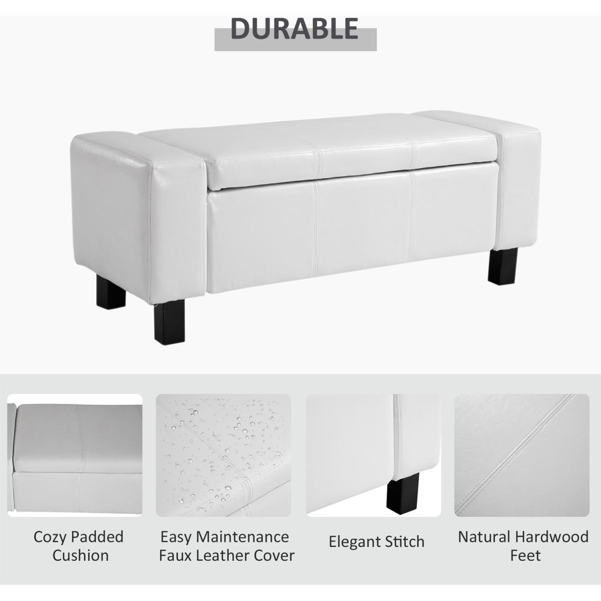 Modern Storage Bench Ottoman - Brown – image 26