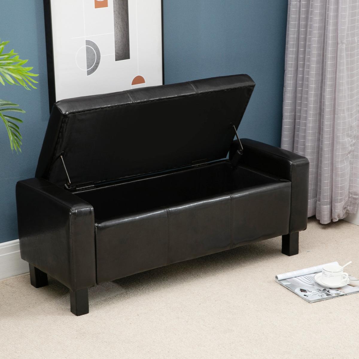 Modern Storage Bench Ottoman - Brown – image 4