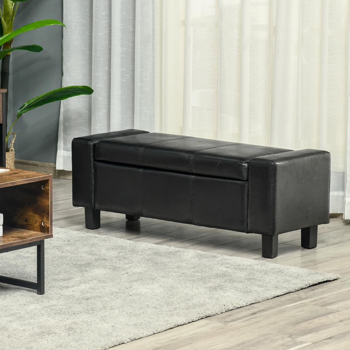 Modern Storage Bench Ottoman - Brown – image 33