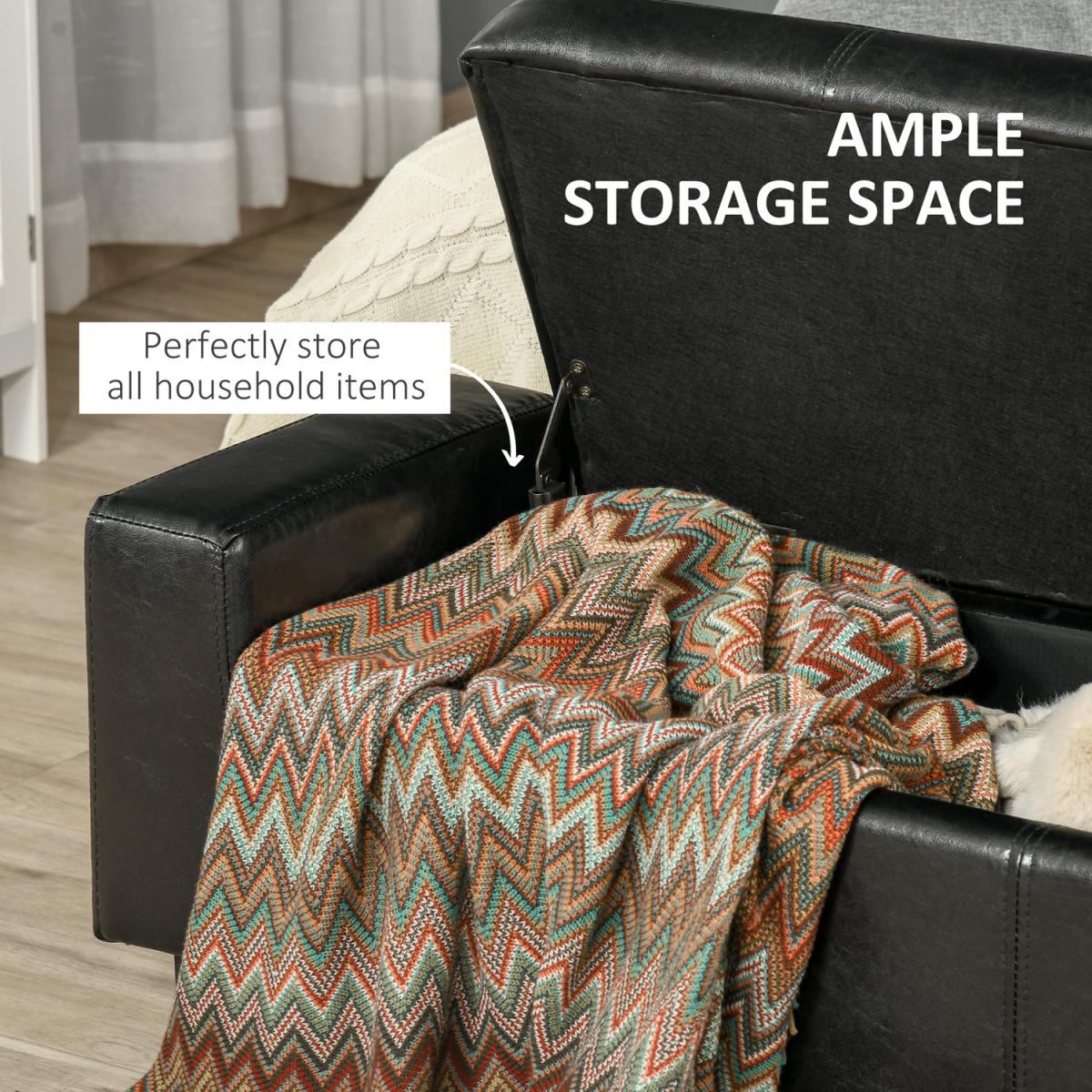 Modern Storage Bench Ottoman - Brown – image 35