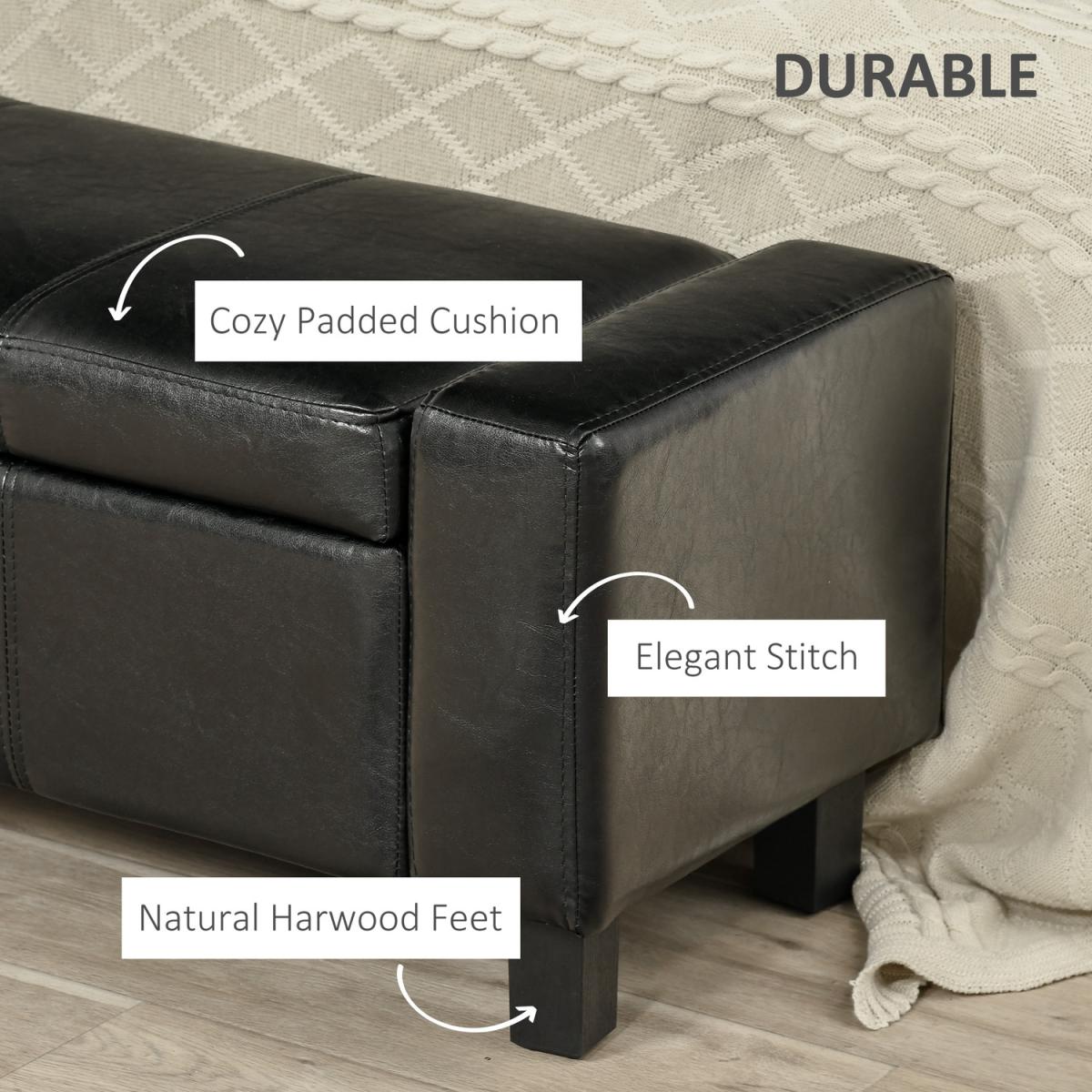 Modern Storage Bench Ottoman - Brown – image 37