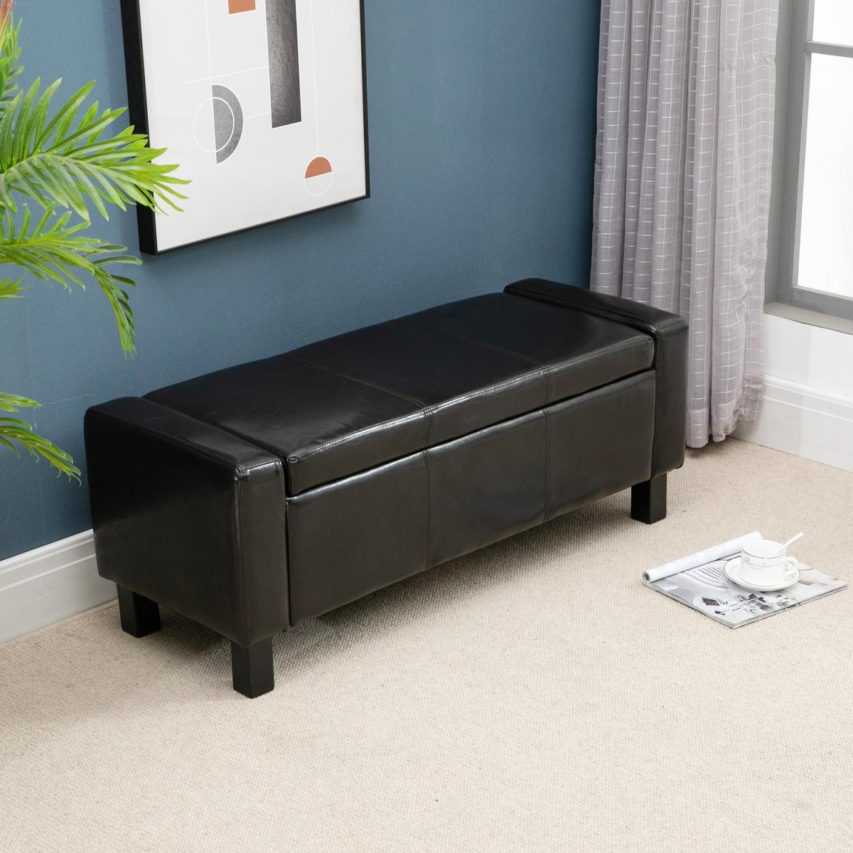 Modern Storage Bench Ottoman - Brown – image 5