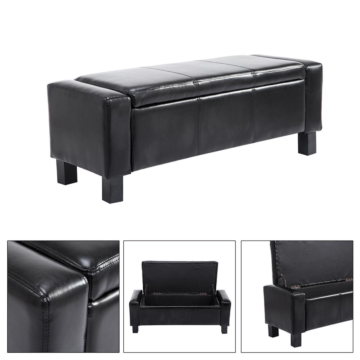 Modern Storage Bench Ottoman - Brown – image 6