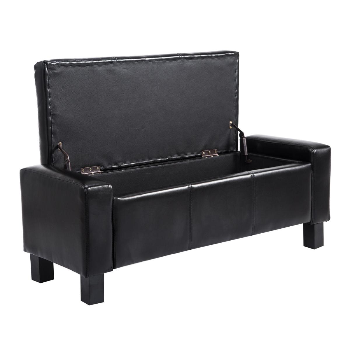 Modern Storage Bench Ottoman - Brown – image 7
