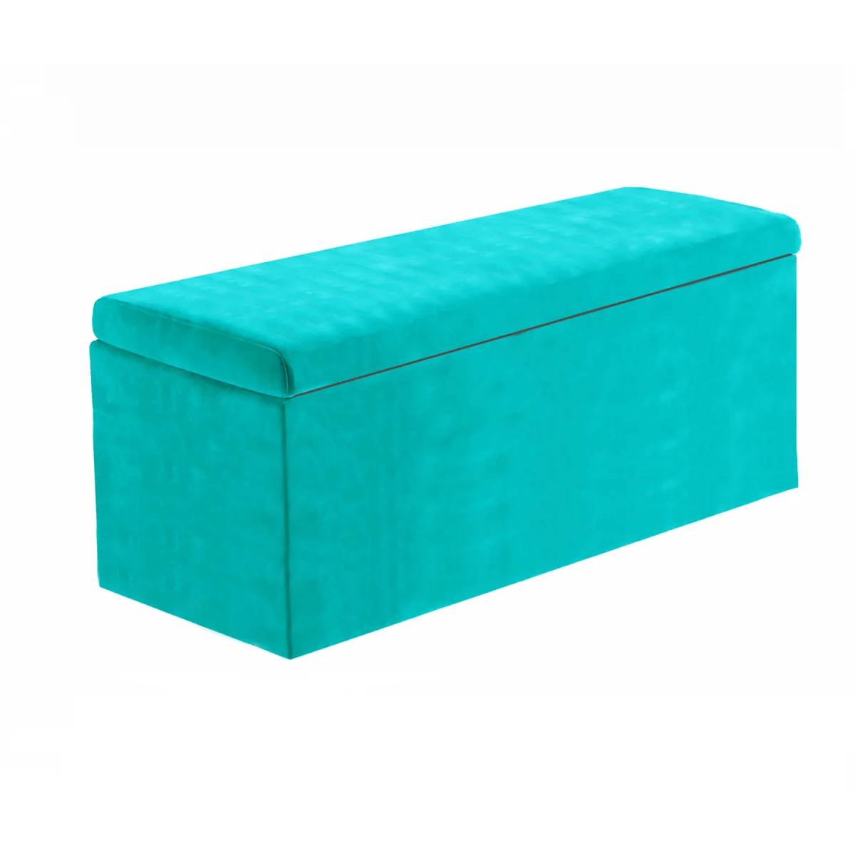 Large Plain Safar Storage Ottoman Box, Plush Velvet Upholstered Deep Storage End of Bed Bench - Black Plush Velvet – image 20