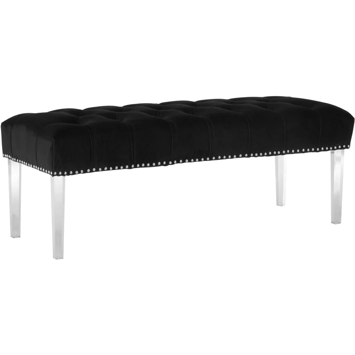 Clarence Black Velvet Bench - Black – image 4