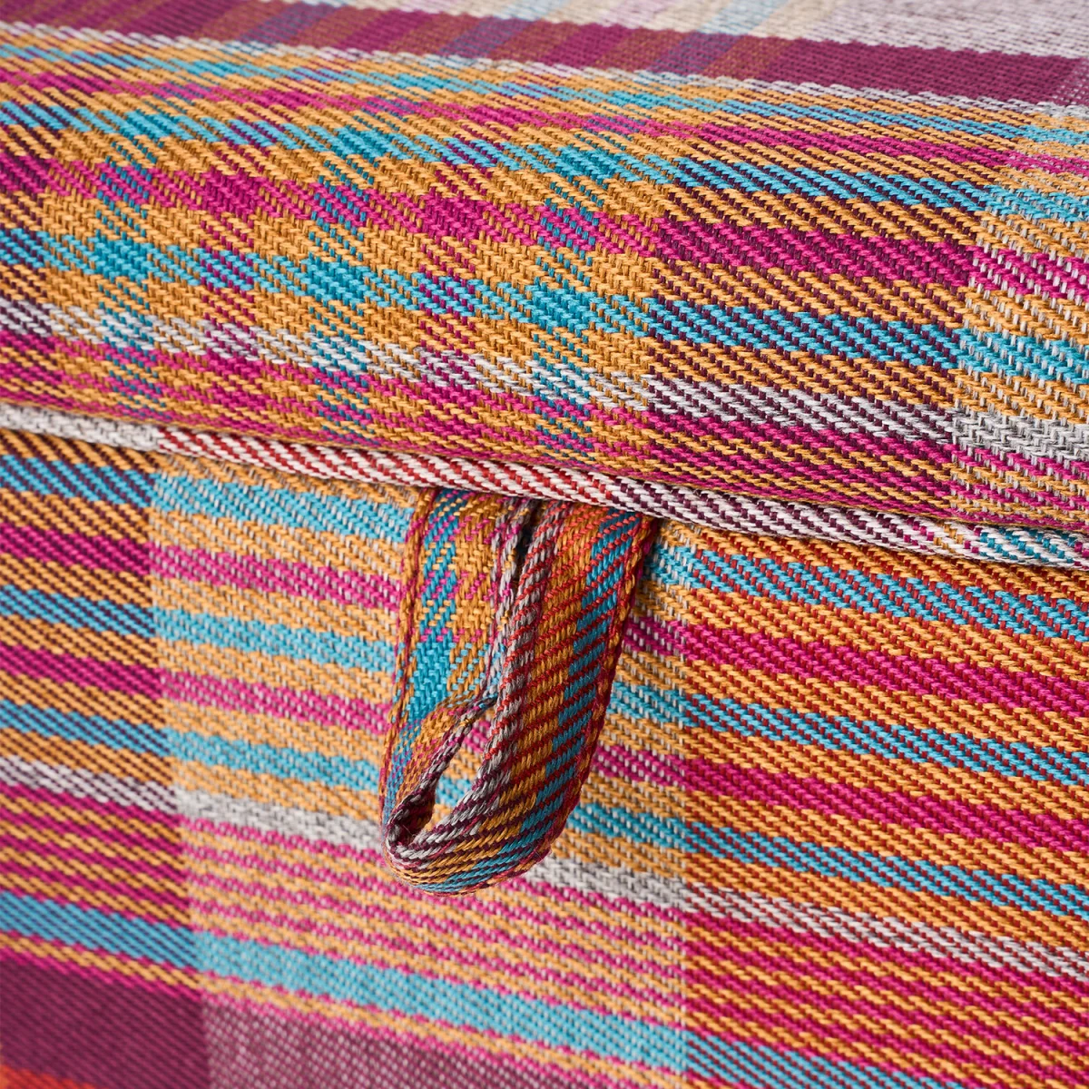 Linen Upholstered Storage Ottoman Bench - Red – image 7