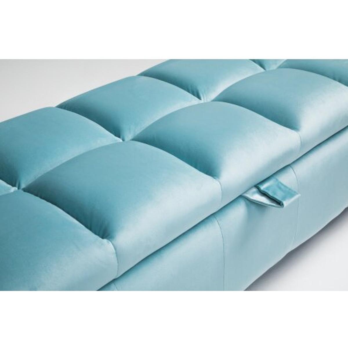 Coco Ottoman Storage Bench with Padded Top - blue – image 2