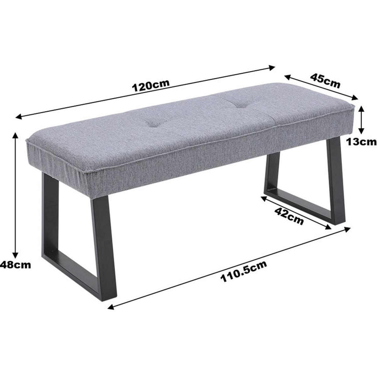 Storage Ottoman Bench Linen Window Seat Upholstered Bench Seat - Grey – image 4