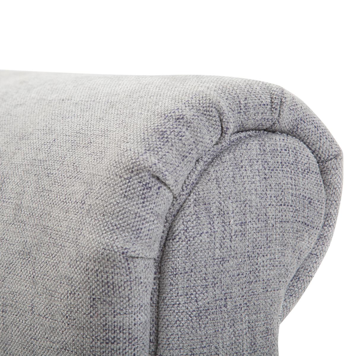 Modern Rolled Arm Bed End Bench - Light Grey – image 6