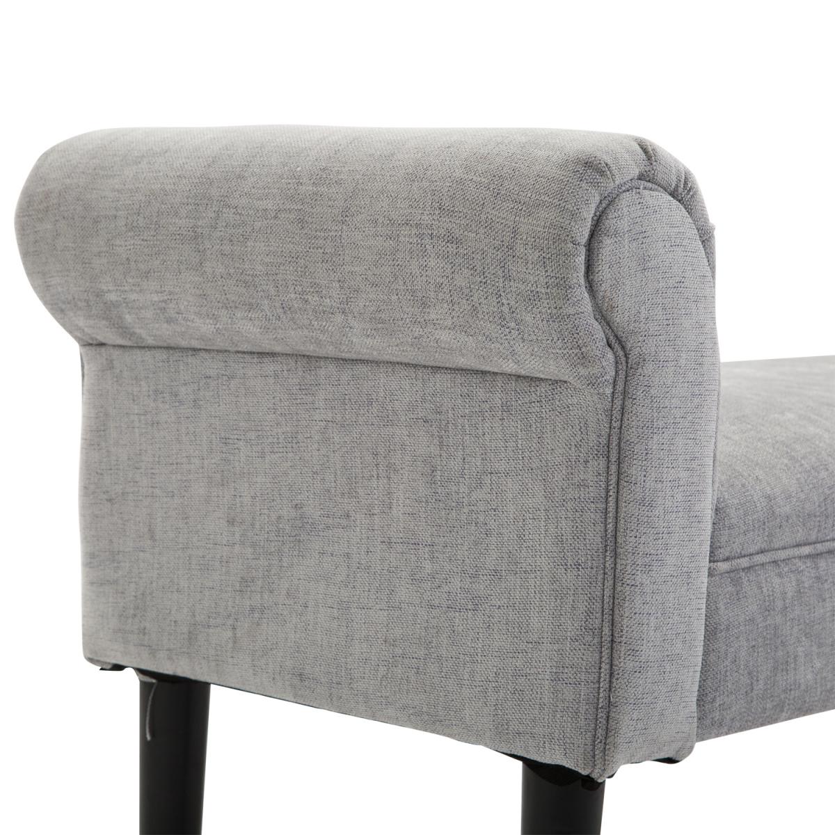 Modern Rolled Arm Bed End Bench - Light Grey – image 8