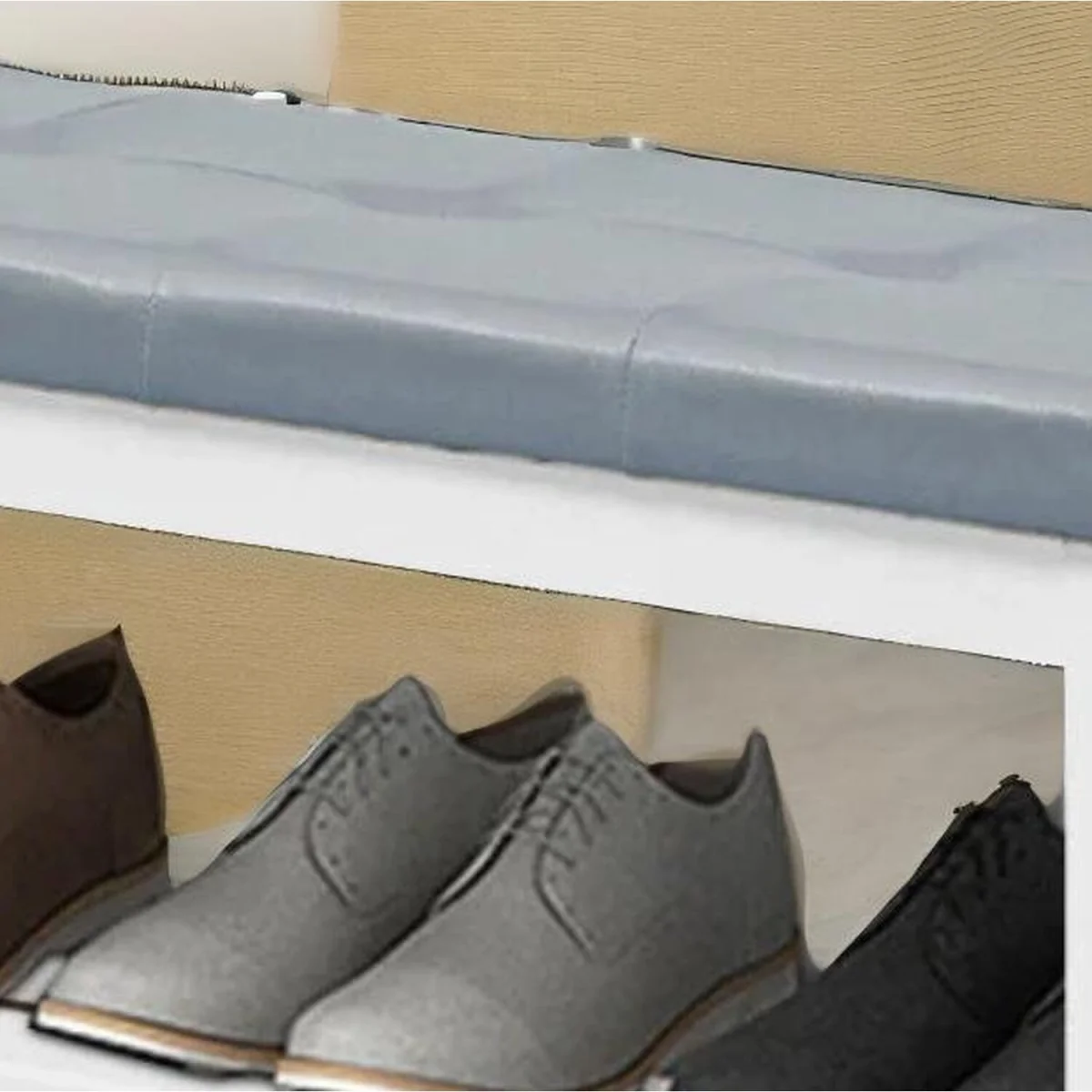 Wooden 2 Tier Shoe Rack Bench - Grey – image 8