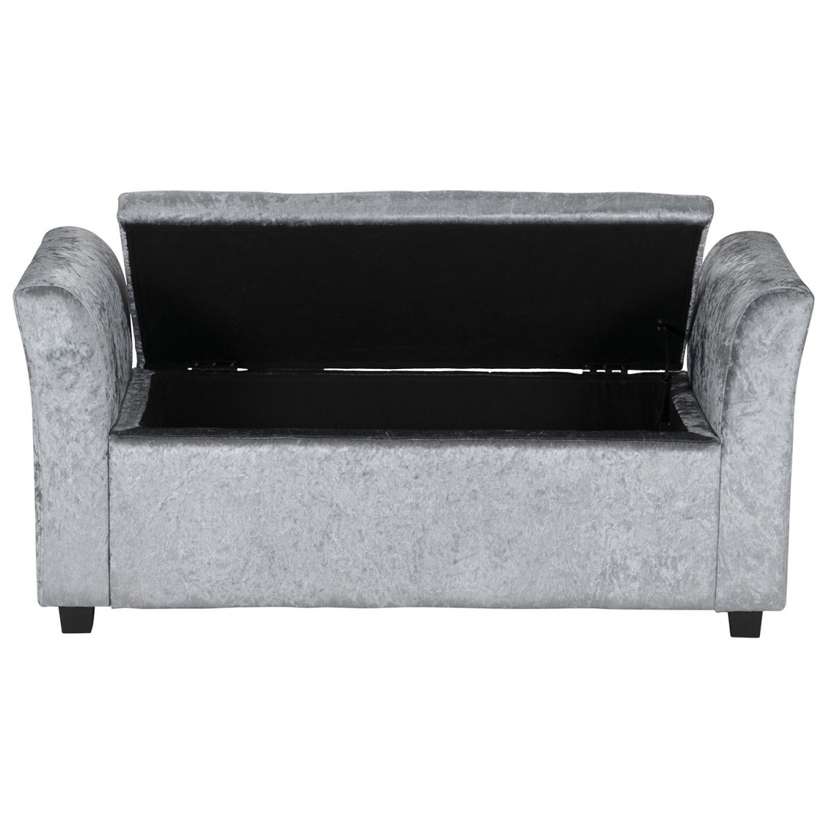 Ice Velvet Storage Bench - Silver – image 6