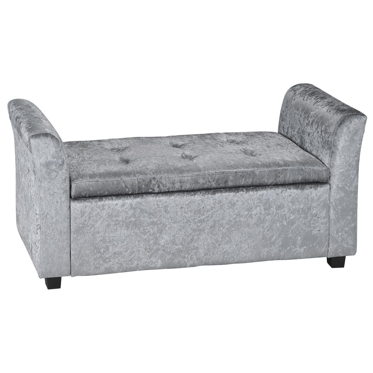 Ice Velvet Storage Bench - Silver – image 7