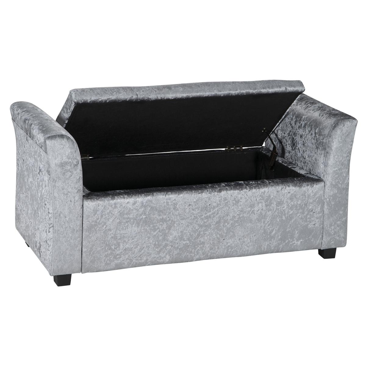 Ice Velvet Storage Bench - Silver – image 8