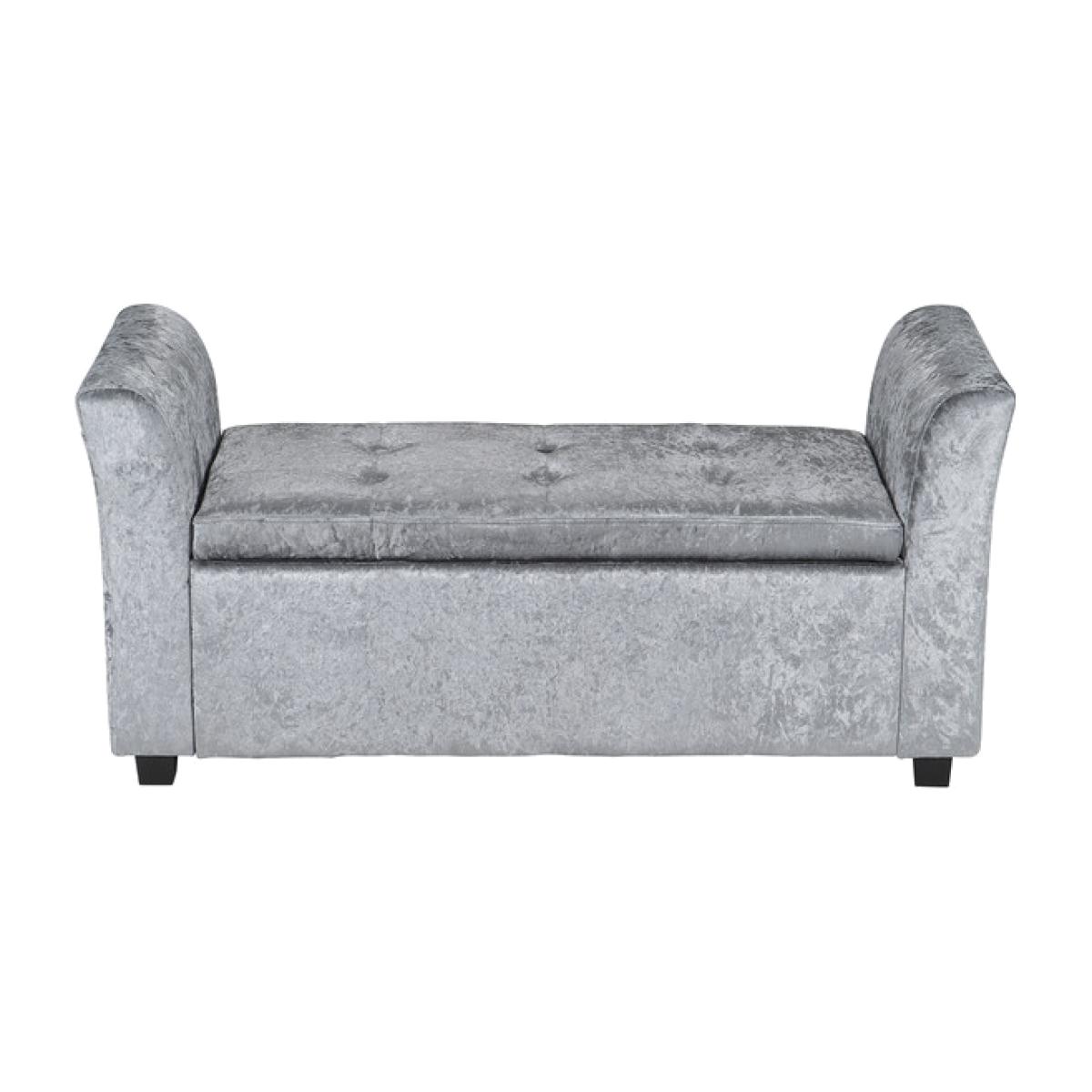 Ice Velvet Storage Bench - Silver – image 1
