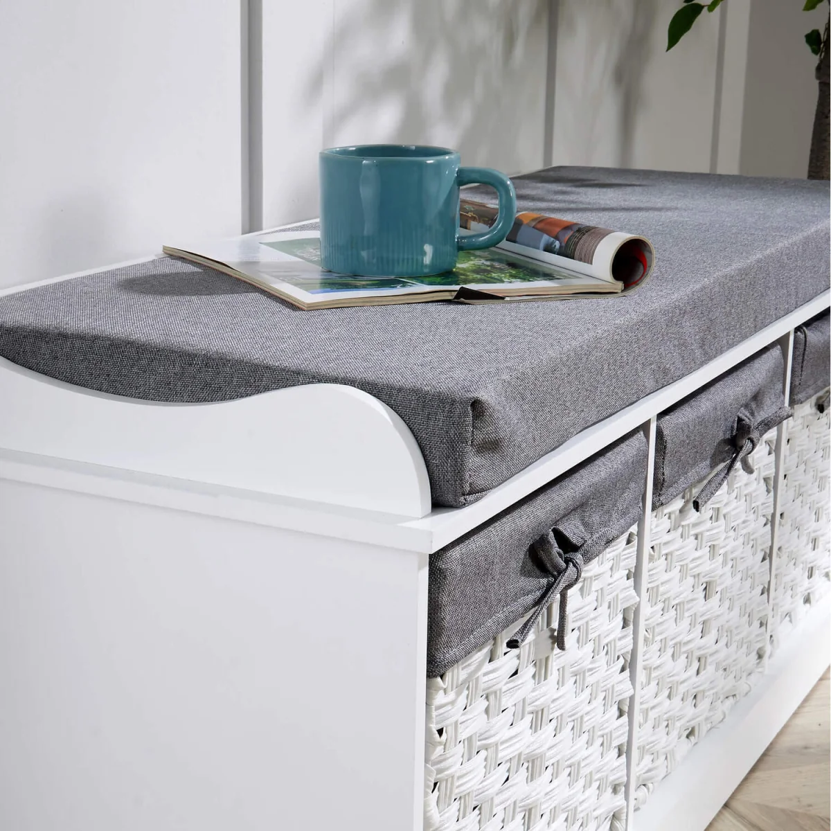 Malibu White Storage Bench 3 Drawer - White – image 14
