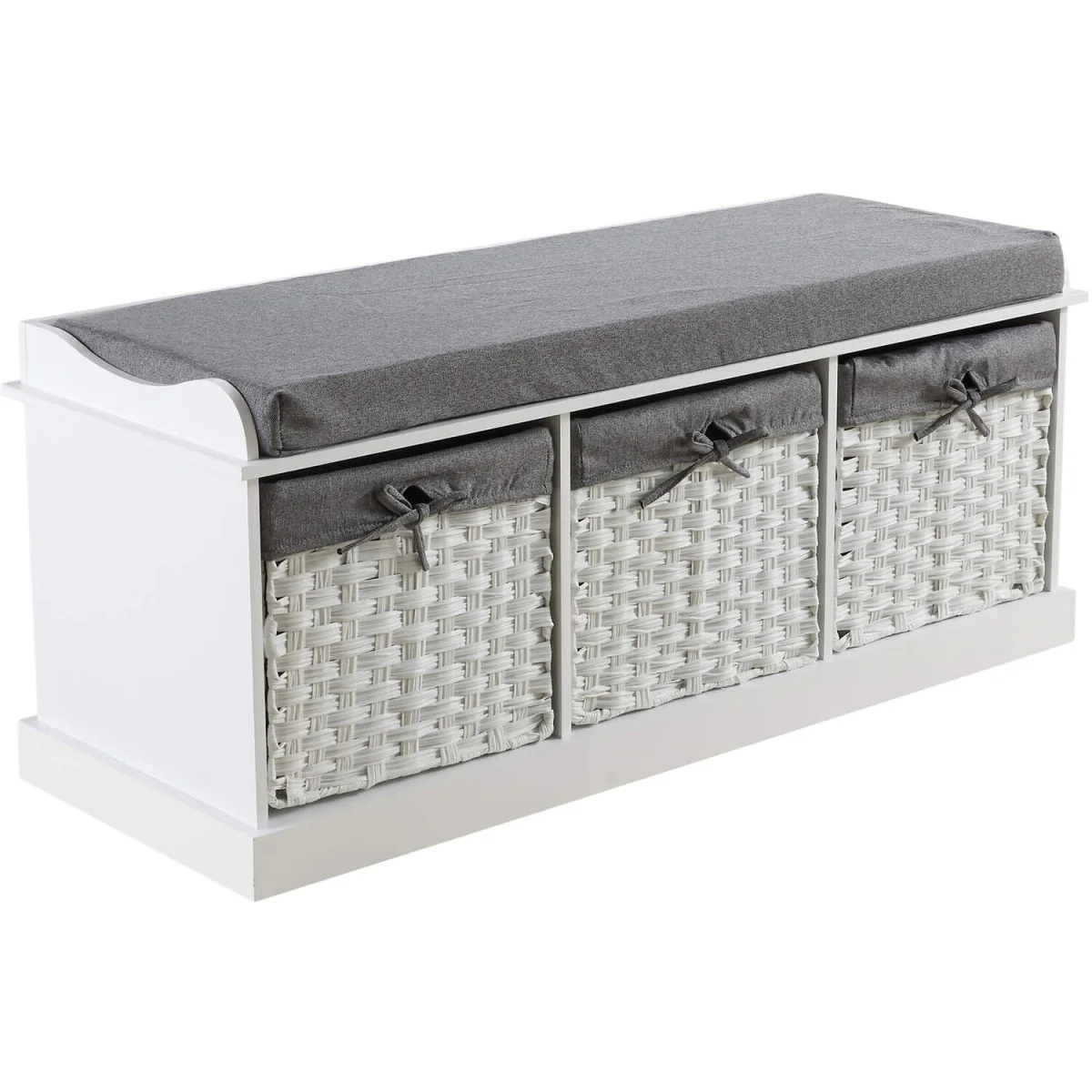 Malibu White Storage Bench 3 Drawer - White – image 3
