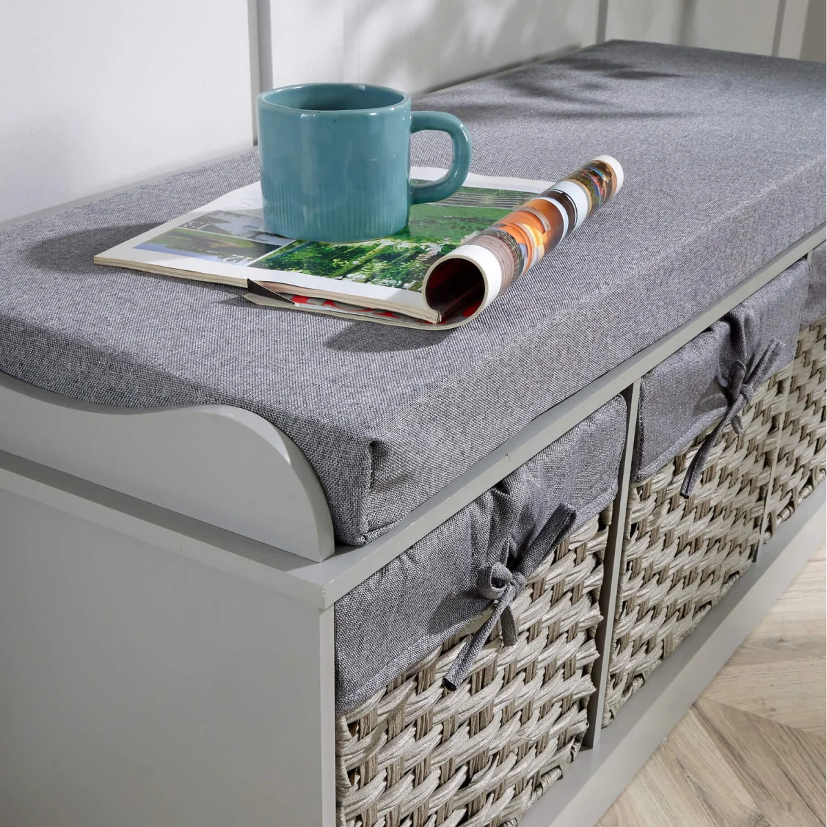 Malibu White Storage Bench 3 Drawer - White – image 7
